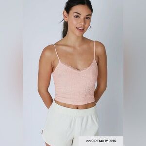 🆕🤍PEACHY PINK LACE TANK